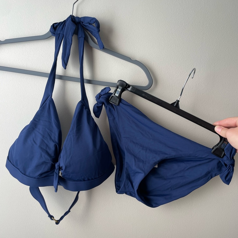 Isabella Rose Navy Blue Bikini Set Women's Blue Size Medium Swim Set - Picture 1 of 6